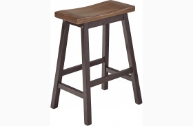 Kenny Walnut and Chocolate Counter Stools Set of 2