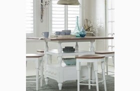 Shutters Light Oak And Distressed White Counter Height Dining Table