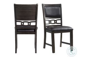 Taylor Black And Dark Walnut Faux Leather Side Chair Set Of 2