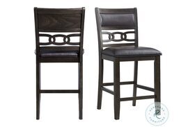 Taylor Black And Dark Walnut Counter Height Chair Set Of 2