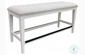 Americana Modern Cotton 49" Upholstered Counter Height Dining Bench