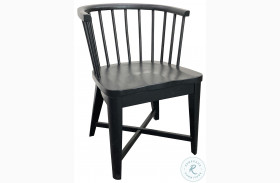 Americana Modern Black Barrel Back Dining Chair Set of 2