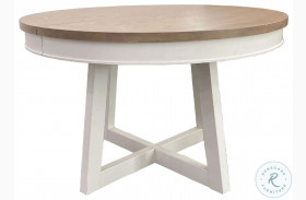 Americana Modern Cotton 48" Round Extendable Dining Table