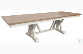 Americana Modern Cotton 88" Trestle Extendable Dining Table