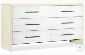 Cascade Lacquered Burlap And Soft Taupe Six Drawer Dresser