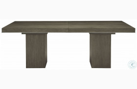 Linea Cerused Charcoal And Textured Graphite Metal Extendable Rectangular Dining Table