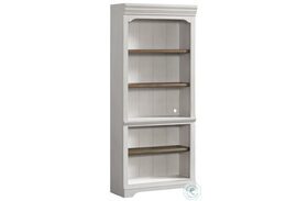 Drake Home Office Rustic White and French Oak 76" Bunching Bookcase