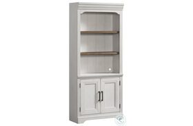 Drake Home Office Rustic White and French Oak 76" Bunching Bookcase with Door