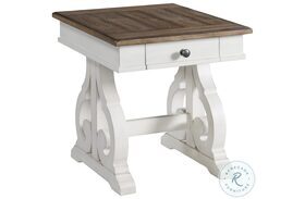 Drake Rustic White and French Oak End Table