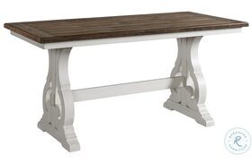 Drake Rustic White and French Oak Extendable Counter Height Dining Table