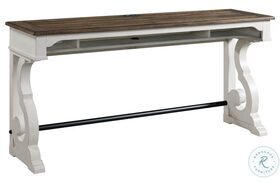 Drake Rustic White and French Oak 76" Bar Table