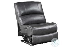 Denver Charcoal Armless Power Recliner with Power Headrest And Footrest