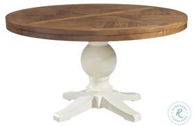 Barrett Natural And White Round Dining Table