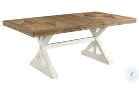 Barrett Natural And White Extendable Rectangle Dining Table