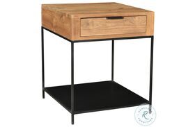 Joliet Natural And Black Drawer End Table