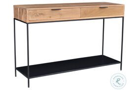 Joliet Natural And Black 2 Drawers Console Table