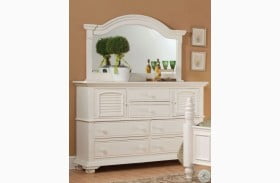 Cottage Traditions White High Dresser with Mirror