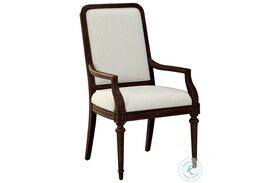 Wellington Estates Linen And Java Upholstered Arm Chair Set of 2