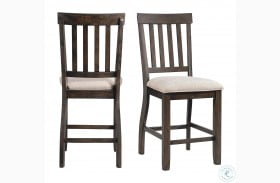 Stanford Taupe Slat Back Counter Height Chair Set Of 2