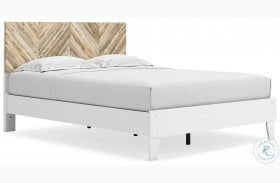 Piperton White And Natural Queen Platform Bed