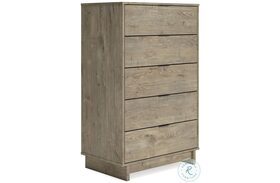 Oliah Natural Large 5 Drawer Chest
