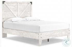 Shawburn White and Dark Charcoal Gray Full Platform Bed