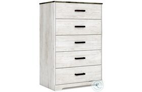 Shawburn Whitewash and Charcoal Gray Large 5 Drawer Chest