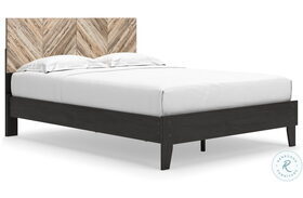 Piperton Brown and Black Queen Platform Bed