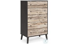 Piperton Brown and Black 5 Drawer Chest
