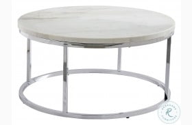 Echo White Marble And Chrome Cocktail Table