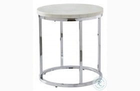 Echo White Marble And Chrome End Table
