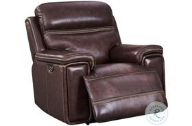 Fresno Brown Power Recliner with Power Headrest And Footrest