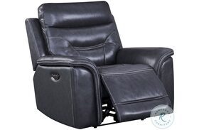 Boldera Grey Power Recliner with Power Headrest And Footrest