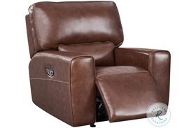 Broadway Brown Power Glider Recliner with Power Headrest And Footrest