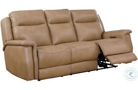 FinesseCraft Saddle Leather Power Reclining Sofa with Power Headrest