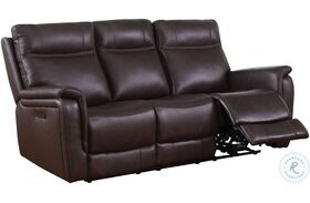Trailblaze Tobacco Brown Power Reclining Sofa with Power Headrest And Footrest