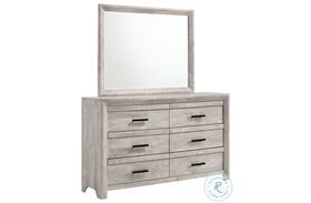 Keely White 6 Drawer Dresser With Mirror
