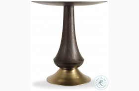 Curata Deep Brown And Brushed Brass Metal Pub Table