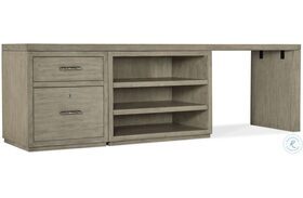 Linville Falls Soft Smoked Gray 96" Desk with File and Open Desk Cabinet