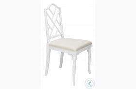Fairfield White Lacquer Bamboo Dining Chair