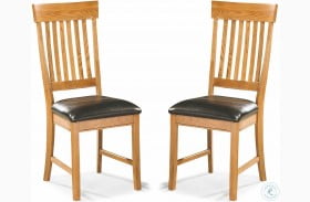 Family Dining Chestnut Slatback Side Chair Set of 2