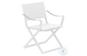 Fellini White Foldable Outdoor Arm Chair