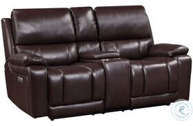 Cicero Brown Reclining Console Loveseat