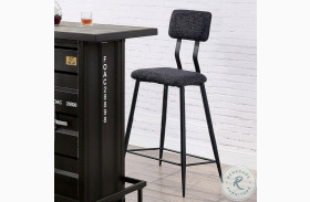 Discarda Black And Distressed Dark Oak Bar Chair Set Of 2