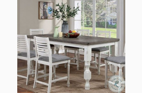 Calabria Antique White And Gray Counter Height Dining Table