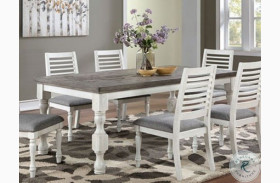 Calabria Antique White And Gray Dining Table