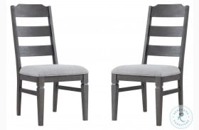Foundry Brushed Pewter Ladderback Side Chair Set of 2