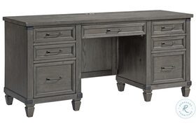 Foundry Home Office Brushed Pewter 66" Executive Desk