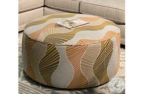 Loxley Coconut Grey Round Cocktail Ottoman