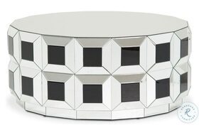 Montreal Silver Prism Round Mirrored Cocktail Table